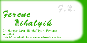 ferenc mihalyik business card